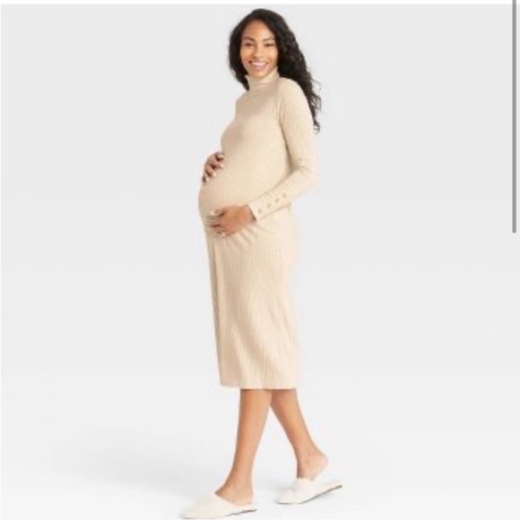 The Nines by Hatch Oatmeal Midi ribbed dress size small - Picture 1 of 12